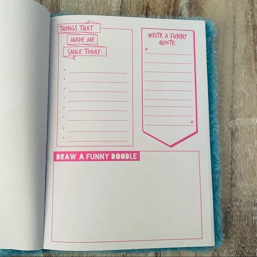 NWT Blue Ranbit Bunny Fuzzy Journal Inspirational Motivational Activity Book
